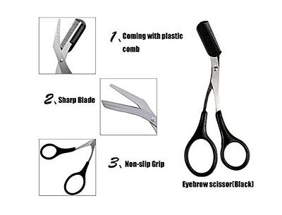 1PCS Black Professional Stainless Steel Eyebrow Grooming Shear Scissors  with Plastic Comb(Detachable) Eyebrow Eyelash Hair Removal Shaper Shaping  Tool Makeup Beauty Accessories for Men and Women - Yahoo Shopping