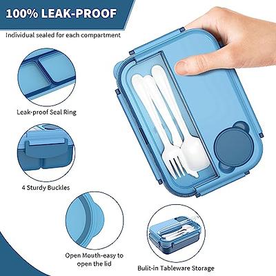 Bento Box, Lunch Box Kids, Bento Lunch Box for Kids/Toddler/Adults,  1300ML-4 Compartment Bento Box Adult Lunch Box w/Food Picks Cake Cups,  Built-in Utensil Set, Leak-Proof, Food-Safe Materials(Blue) - Yahoo Shopping