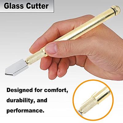 Glass Cutter Tool, Anti-Slip Pencil Style Handle Carbide Tip Glass