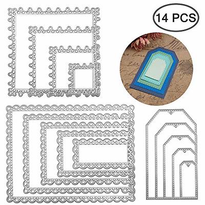  3 Sets Cuttting Dies for Card Making, FineGood Geometry Metal  DIY Cutting Die Frames Die-cuts Stencils for Scrapbooking Album Decoration