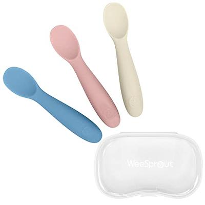 WeeSprout Baby Spoons for Self Feeding 6 Months +, Soft & Durable