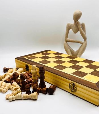 Handmade Chess Board, Wooden, 3 in one