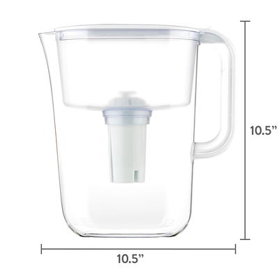 Great Value Water Filter Pitcher 10 Cup Series, Blue Color, BPA-Free Plastic Water Pitcher, Brita Filter Compatible