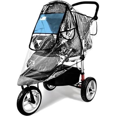 Stroller Rain Cover, Universal Black Clear Baby Travel Weather Shield for  Outdoor Protection, Plastic Rain Stroller Cover for Winter Infant for