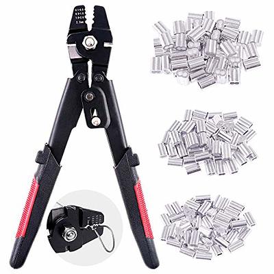 Swpeet Profession Up To 2.2mm Wire Rope Crimping Tool Wire Rope Swager Crimpers  Fishing Crimping Tool With 150Pcs 3 Size Aluminum Double Barrel Ferrule  Crimping Loop Sleeve Kit - Yahoo Shopping