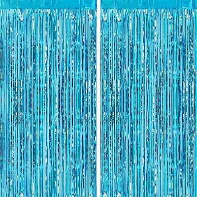 CHRORINE 2pcs 3ft x 8ft Light Blue Metallic Tinsel Foil Fringe Curtains  Backdrop for Frozen Mermaid Blue Birthday Party Decorations, Baby Shower  Bachelorette Bridal Shower Party Decorations - Yahoo Shopping