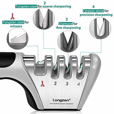 Professional Knife Sharpener 3 Stages Tungsten Emery Ceramic