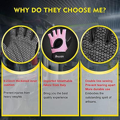 Ventilated Workout Gloves for Women Men, Fingerless Weight Lifting Gloves  with Full Palm Protection, Silicone Grip, Breathable Gym Gloves for