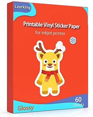  Glossy Sticker Paper for Inkjet Printer - Sticker Paper for  Printer - Vinyl Sticker Paper - Sticker Paper for Cricut - Printable Vinyl Sticker  Paper (20 pack, 8.5 x 11) - Cricut Sticker Paper : Office Products