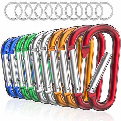 Aluminum Carabiners Keychain Clip, Spring Snap Hook with 3 Key Ring for  Hanging