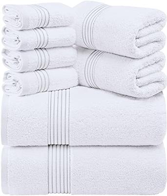 Utopia Towels Pink Towel Set 8-Piece - Viscose Stripe Towels - 600
