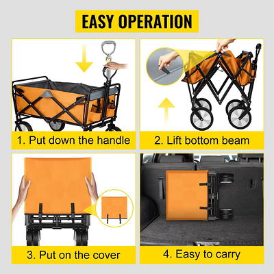 Collapsible Storage Cart, Folding Utility Wagon, Holds Up To 176