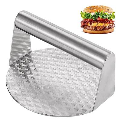 Stainless Steel Burger Press, 5.5 Inch round Burger Smasher, Smashed  Hamburger