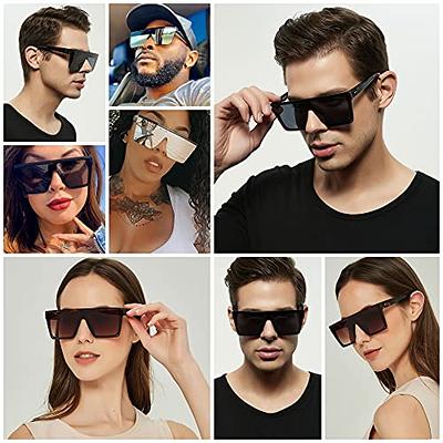 Oversized Sunglasses Women Men Black Shades Square Sunglasses