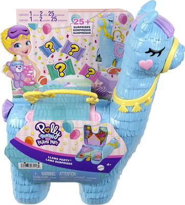 Polly Pocket Playset, Travel Toy with 2 Micro Dolls & Pet Llamas, Llama  Music Party Compact