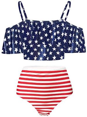Kaei&Shi Strapless,Strappy Swimwear,Flower High Waisted Flounce Bikini Set,Tummy  Control Swimsuits for Women,Off Shoulder Bathing Suit Plus Size American  Flag X-Large - Yahoo Shopping