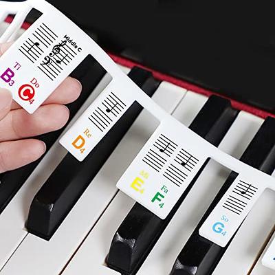 Piano Notes Guide for Beginner,Removable Piano Keyboard Note Labels(88-Key)