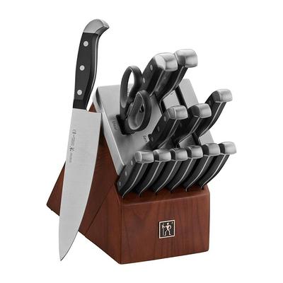 Bunpeony 16-Piece Stainless Steel Knife Block Set with Sharpener