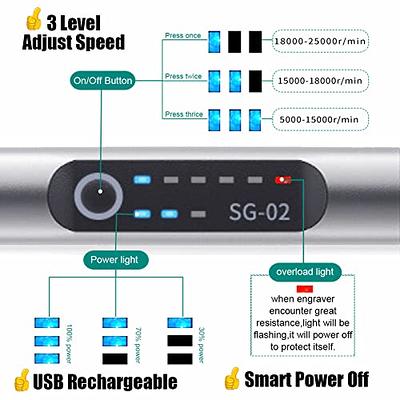 2 Pcs Usb Rechargeable Engraving Pen With Bits Cordless Engraving Machine  Electric For Jewelry Wood