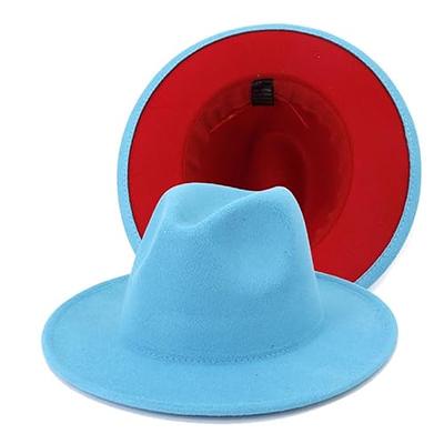 NP Wide Brim Fedora Hats for Women Dress Hats for Men Two Tone