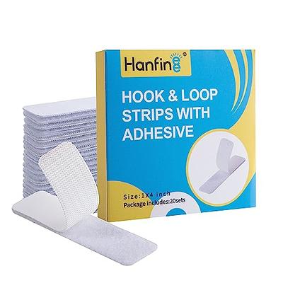 1x4 inch Hook and Loop Strips with Adhesive - 15 Sets Strong Back Adhesive Fasten Mounting Tape for Home or Office Use Double Sided Strips - Instead