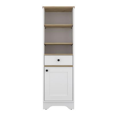 Avery Linen Cabinet with 1 Drawer Oil Oak Brown Elegant Home Fashions