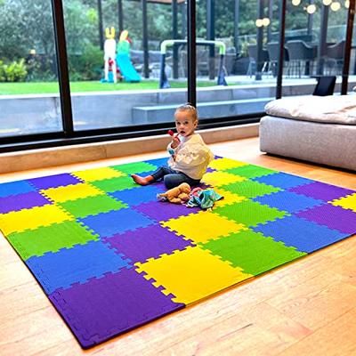 ToyVelt Foam Play Mat for Baby Kids Interlocking Foam Puzzle Floor Mats EVA  Non Toxic for Crawling, Exercise, Playroom, Play Area, Baby Nursery - Sea