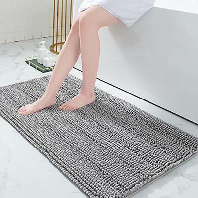 Space Grey Rugs for Bathroom Slip-Resistant Shag Chenille Bath Rugs Mat  Extra Soft and Absorbent Bath Rug for Shower Room Machine-Washable Fast  Dry, 20 x 32 Inches 