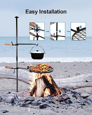 Swing Grill Campfire Cooking Stand Outdoor Picnic Cookware Bonfire