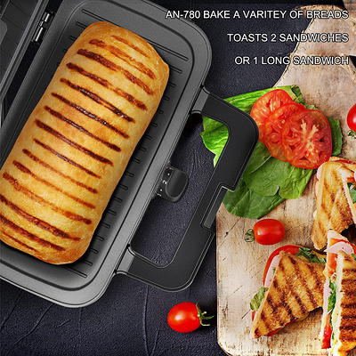 Toasted Sandwich Maker Non-stick Camping Toaster Quick Heating Toastie  Maker Double Sided Sandwich Press with Anti-Scald Handle