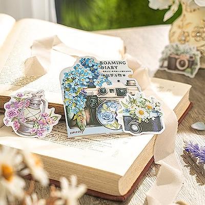 50PCS Vintage Scrapbook Stickers Decorative Scrapbook Paper Scrapbooking  Supplies Plant Flowers Leaves Stickers Retro Sticker for Bullet Journal  Noteb