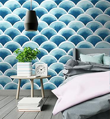 Safiyya Peel and Stick Wallpaper Blue and White Contact Paper