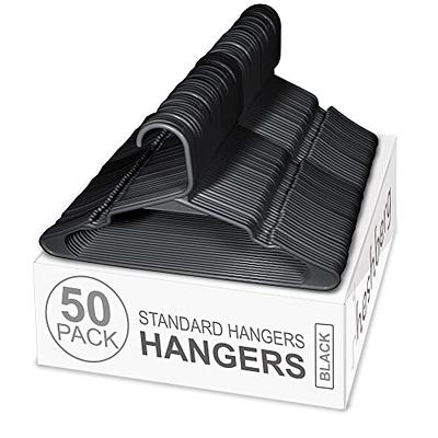 Mainstays Plastic Notched Adult Hangers for Any Clothing Type, Rich Black  100 Count