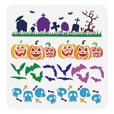 FINGERINSPIRE Halloween Border Stencil 11.8x11.8inch Pumpkins Bats  Graveyard Skulls Pattern Drawing Template Halloween Themed Pattern Stencil  for Painting on Wall Wood Furniture DIY Home Decor - Yahoo Shopping