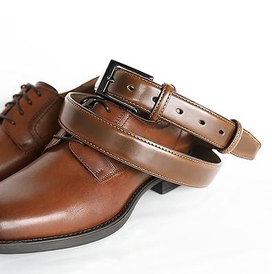 CHAOREN Mens Dress Belt - Brown Leather Belt for Men 1 1/8 Formal