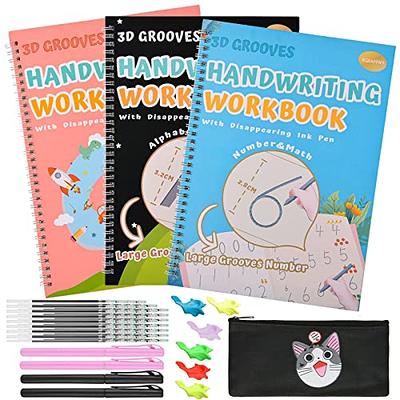 5 Pc Grooved Handwriting Practice for Kids,Repeatedly Magic
