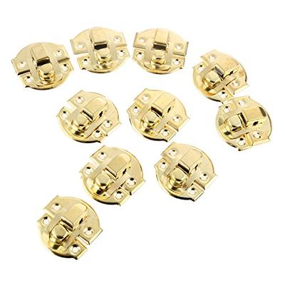 Dophee Toggle Catch Lock 0.98x0.79 Gold Retro Style Iron Hasp Wood Chest Lock Latch Clasp with Screws for Jewellery Box Suitcase Chest Decoration