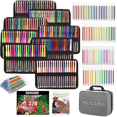 Typecho Glitter Gel Pens for Coloring, 48 Pack Gel Ink Pens Set with  Portable Travel Case for Kids, Adult Coloring Books, Drawing, Doodling,  Crafting