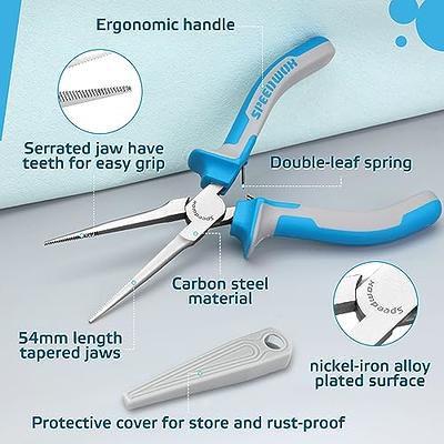 SPEEDWOX Fine Tips Needle Nose Pliers For Jewelry Making Long Nose Fishing  Pliers With Serrated Jaw Thin Needle Nose Pliers Long Needle Nose Pliers  With Protective Cover For Wire Looping Beading 