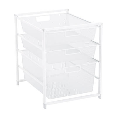 Elfa White Mesh Kitchen Cart