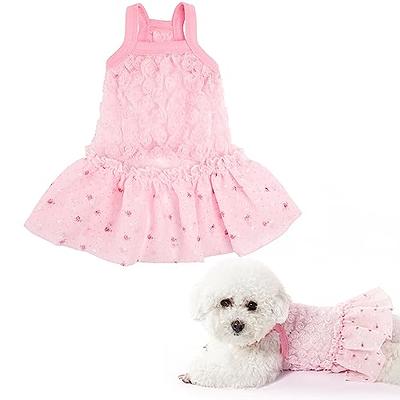 5 Pieces Dog Dresses for Small Dogs Girls Floral Puppy Dresses Pet Dog  Princess Bowknot Dress Cute Doggie Summer Outfits Dog Clothes for Yorkie  Female