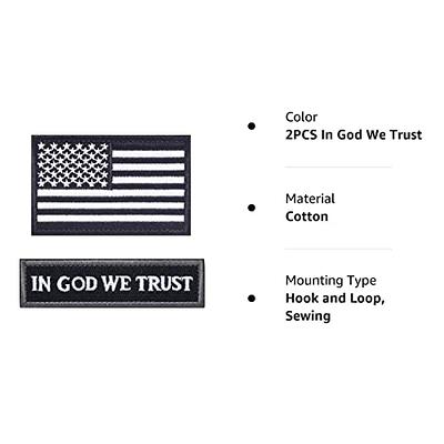 4 Pieces American Flag Patch 3.2 x 2.0 inch Tactical USA Flag Patch Embroidered Cloth Sew on US Flag Patch (Black+White)