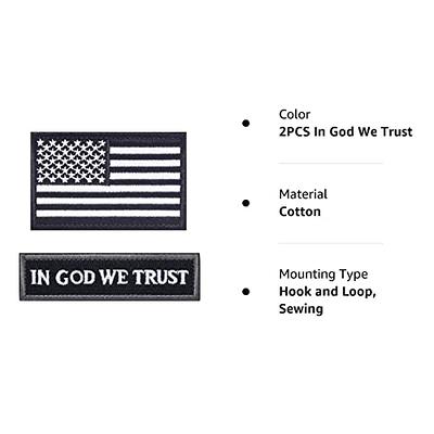 US Tactical American Flag Patch Black White 3 x 2 USA Iron On