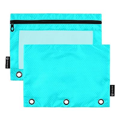 UMIRIKO Light Green Pencil Pouch for 3 Ring Binder, 2 Pack Binder Pencil  Pouch with Clear Window Pencil Bags with Zipper & Reinforced Grommets,  Pencil