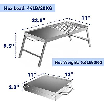 Folding Campfire Grill Grate and Griddle,Stainless Steel Camp Fire