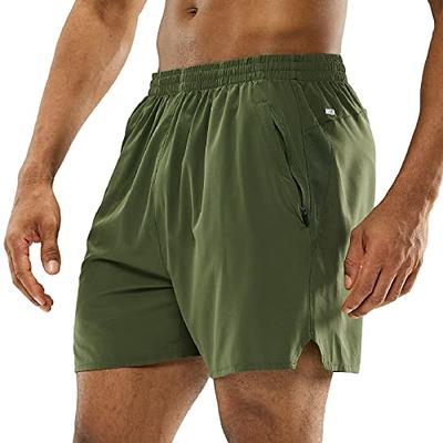 GetUSCart- THE GYM PEOPLE Womens High Waisted Running Shorts Quick Dry Athletic  Workout Shorts with Mesh Liner Zipper Pockets(Pale Green, Large)