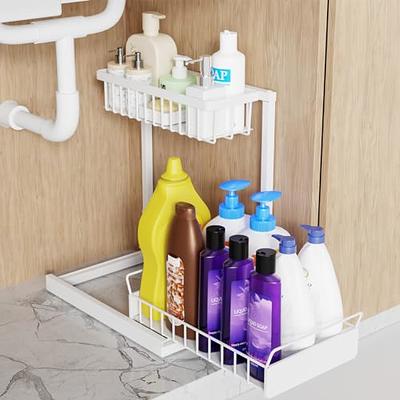 WZMYO Under Sink Organizers and Storage-2 Pack L-Shape Heavy Duty