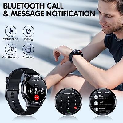 Military Smart Watch for Men (Call Receive/Dial) with LED Flashlight, 1.45  HD Outdoor Tactical Rugged Smartwatch, Sports Fitness Tracker Watch with