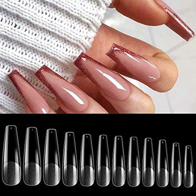 Coffin Soft Gel Nail Tips 550pcs, DIQUELIANG Half Cover Clear Gelly Tips  Press on Nails False Nails for Nail Extension, Home DIY Nail Salon, Fake  nails 11 Sizes in 2023