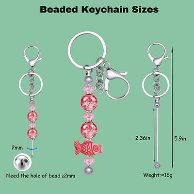 Huwena 6 Pcs Beadable Keychain Bars Blanks Bead Keychain Metal Beaded  Keychain for Pendant DIY Crafts Jewelry Making Gift (Grey) - Yahoo Shopping